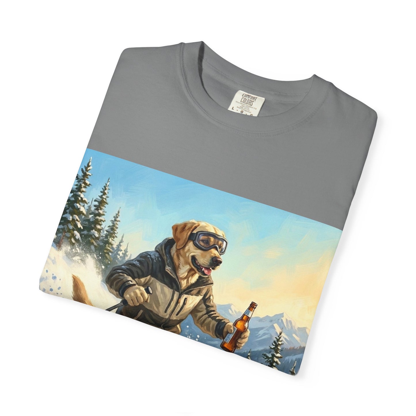 Labrador Retriever Skiing Tee | Funny Winter Dog Graphic Shirt