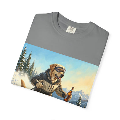 Labrador Retriever Skiing Tee | Funny Winter Dog Graphic Shirt