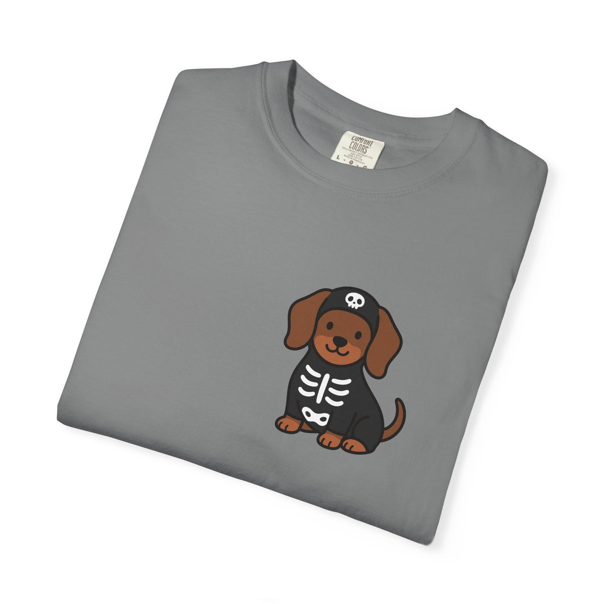Dachshund Skeleton Halloween Pocket Tee | Cute Spooky Dog Shirt