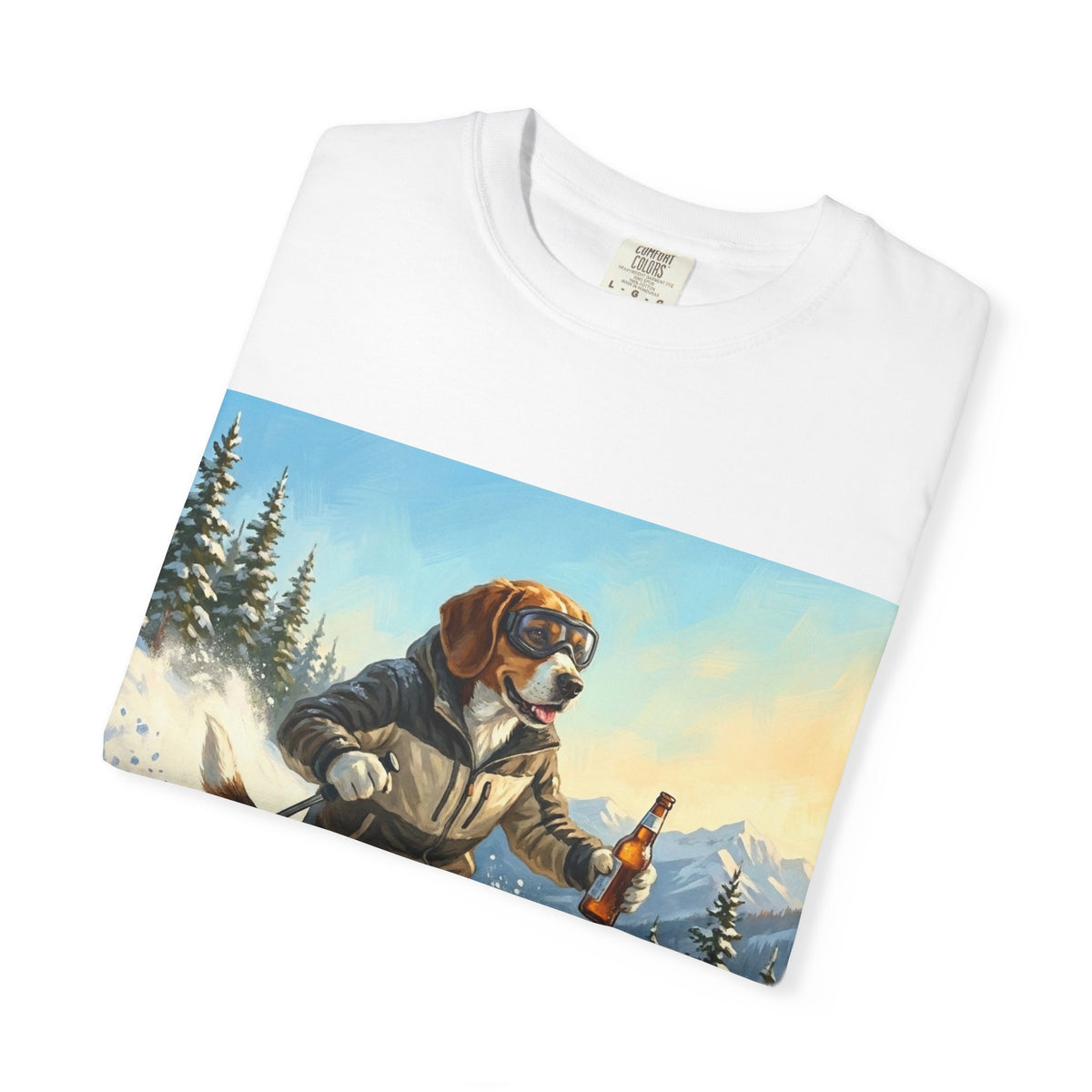 Beagle Skiing Tee | Funny Winter Dog Graphic Shirt