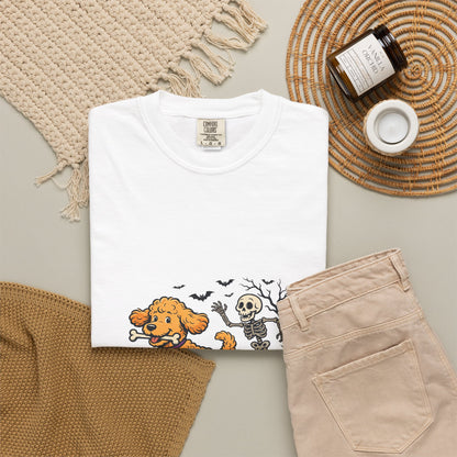 Goldendoodle Skeleton Halloween Tee | Funny Spooky Dog Shirt