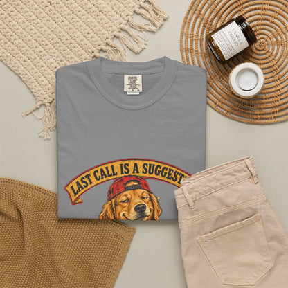 Last Call Larry Golden Retriever Bar Tee