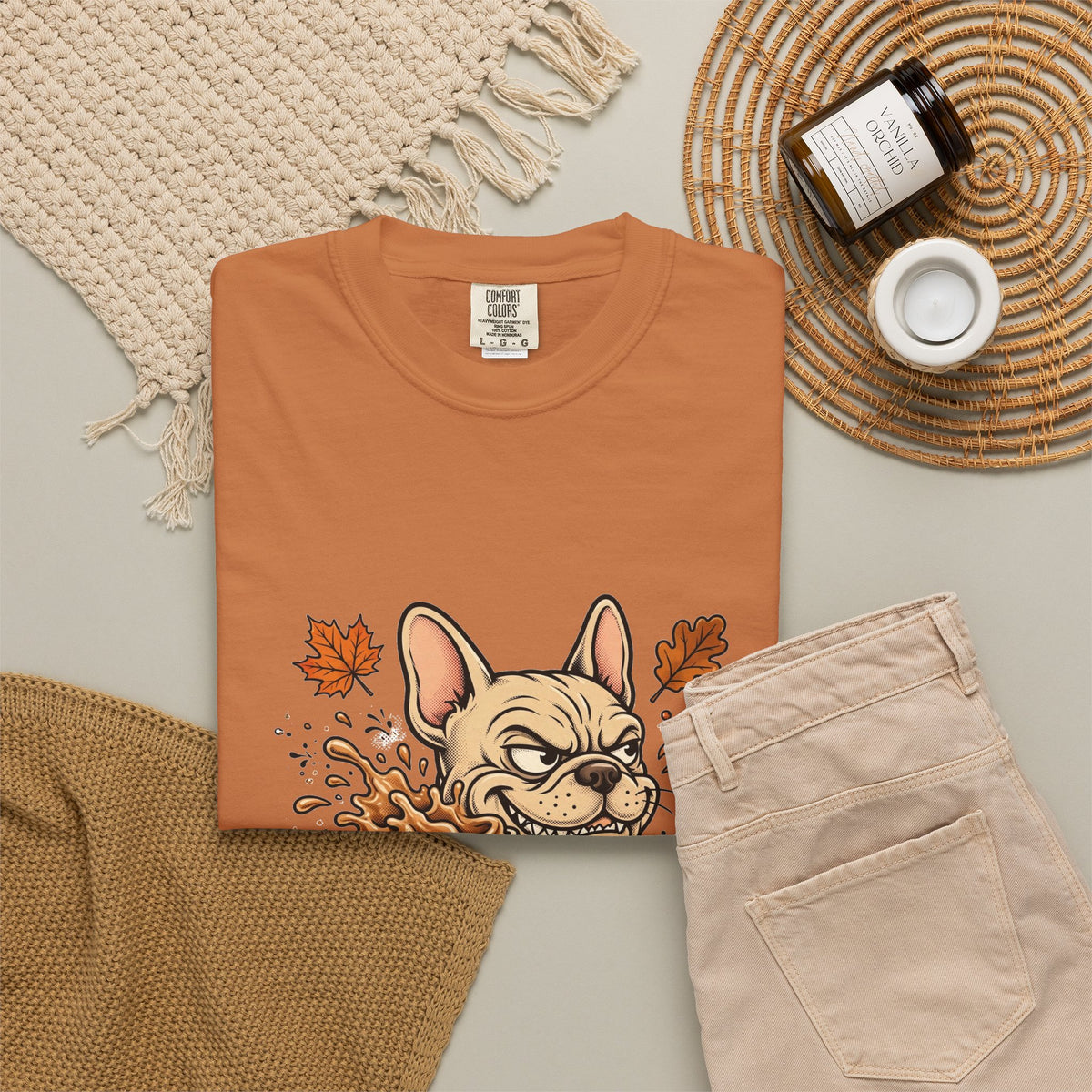 French Bulldog Yes I'm Basic Tee | Funny Fall Dog Graphic Shirt
