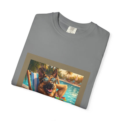 German Shepherd Poolside Tee | Funny Summer Dog Graphic Shirt
