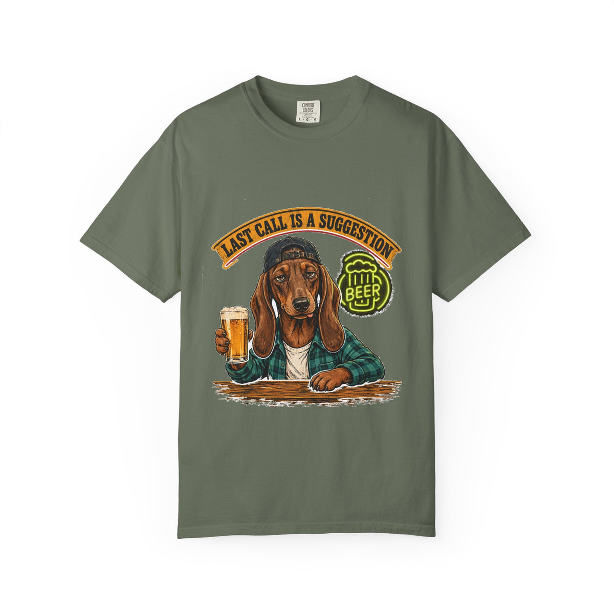 Last Call Larry Dachshund Bar Tee