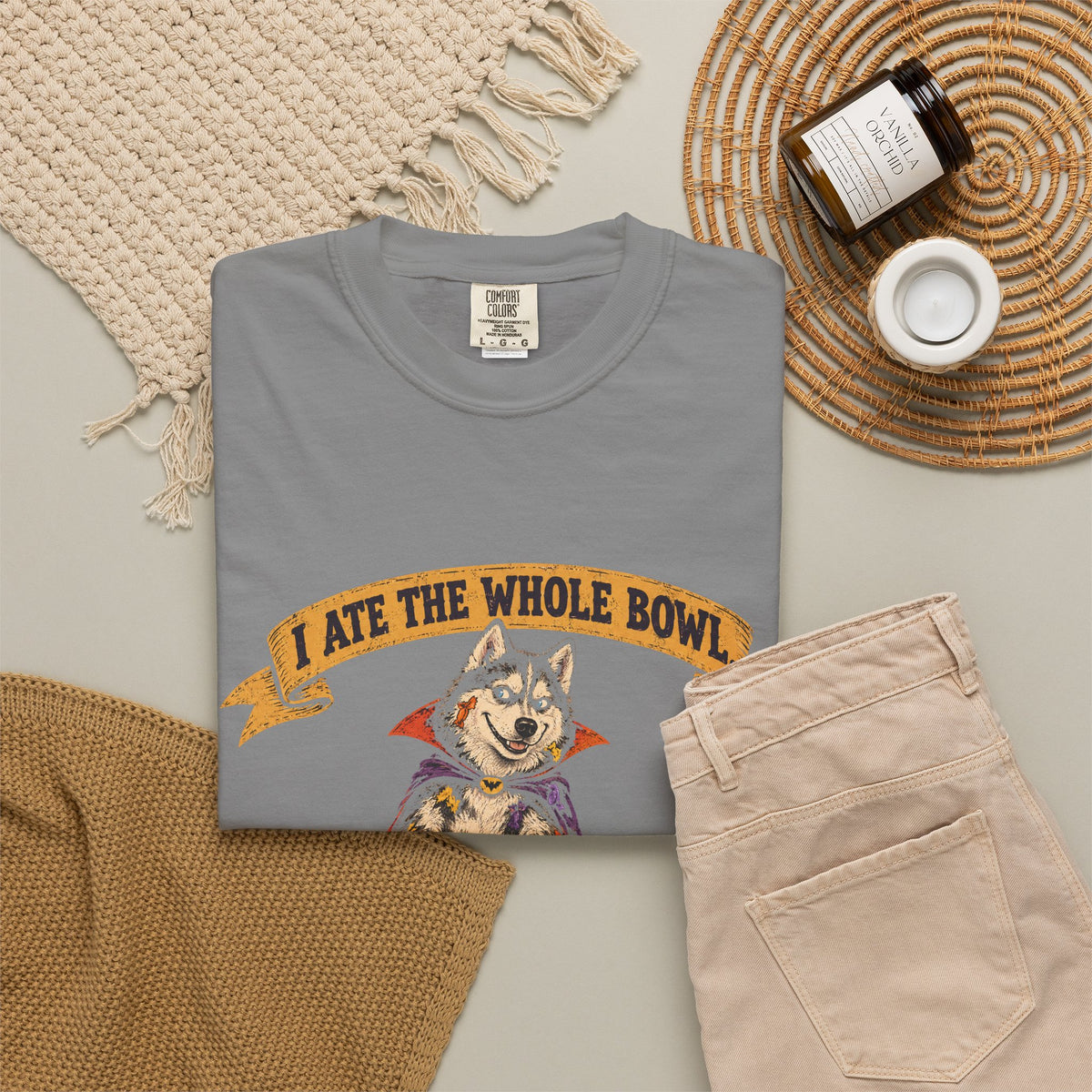 I Ate the Whole Bowl Siberian Husky Halloween Tee