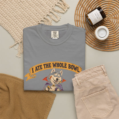 I Ate the Whole Bowl Siberian Husky Halloween Tee