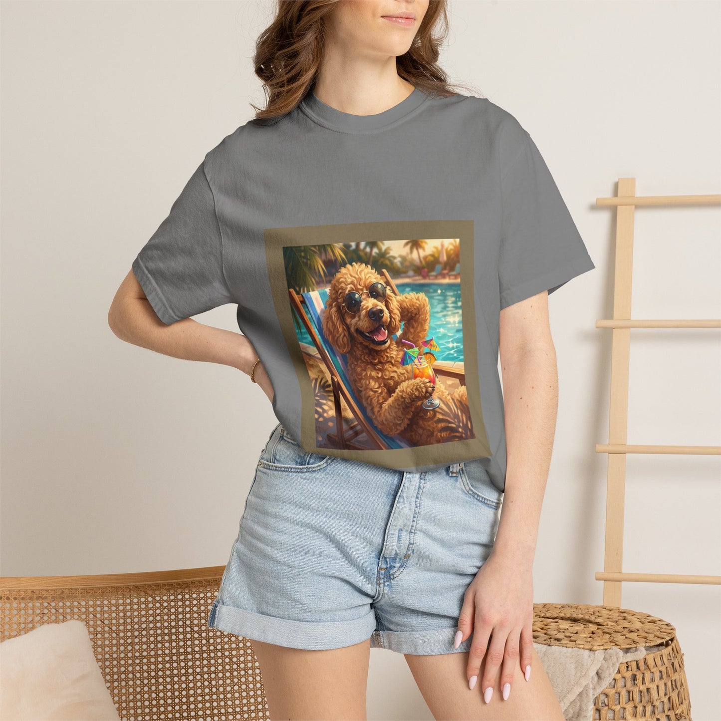 Poodle Poolside Tee | Funny Summer Dog Graphic Shirt