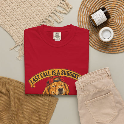 Last Call Larry Golden Retriever Bar Tee