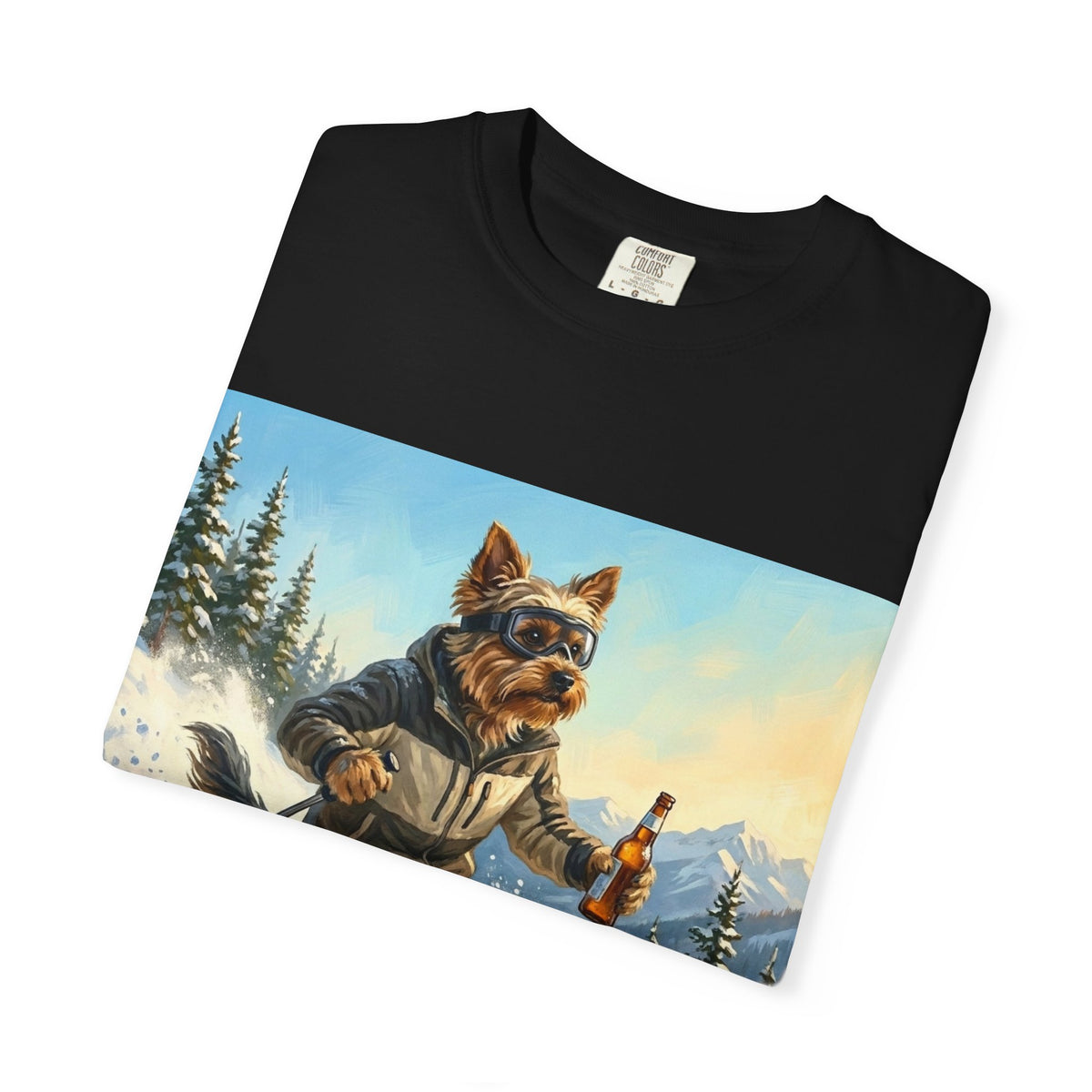 Yorkshire Terrier Skiing Tee | Funny Winter Dog Graphic Shirt