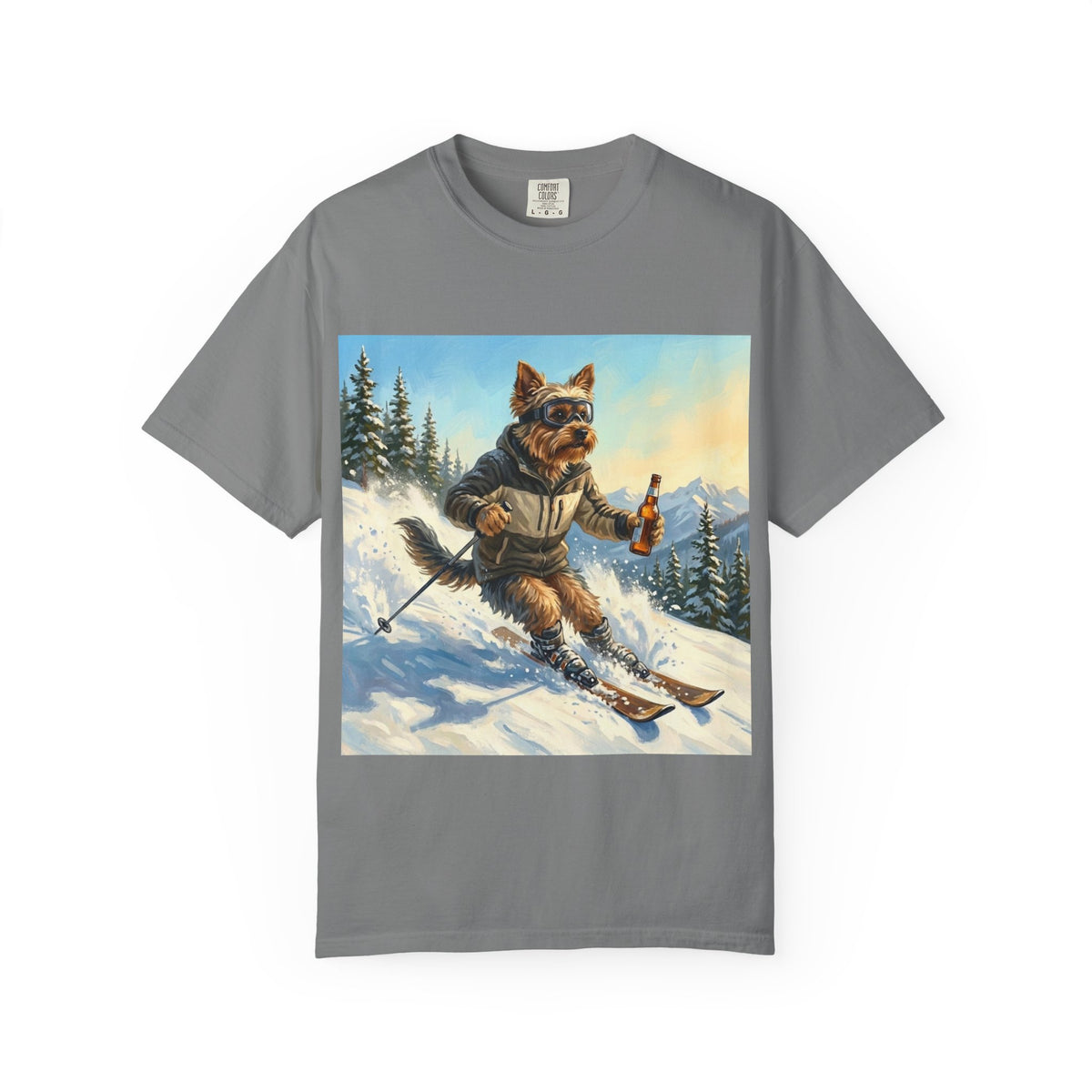 Yorkshire Terrier Skiing Tee | Funny Winter Dog Graphic Shirt