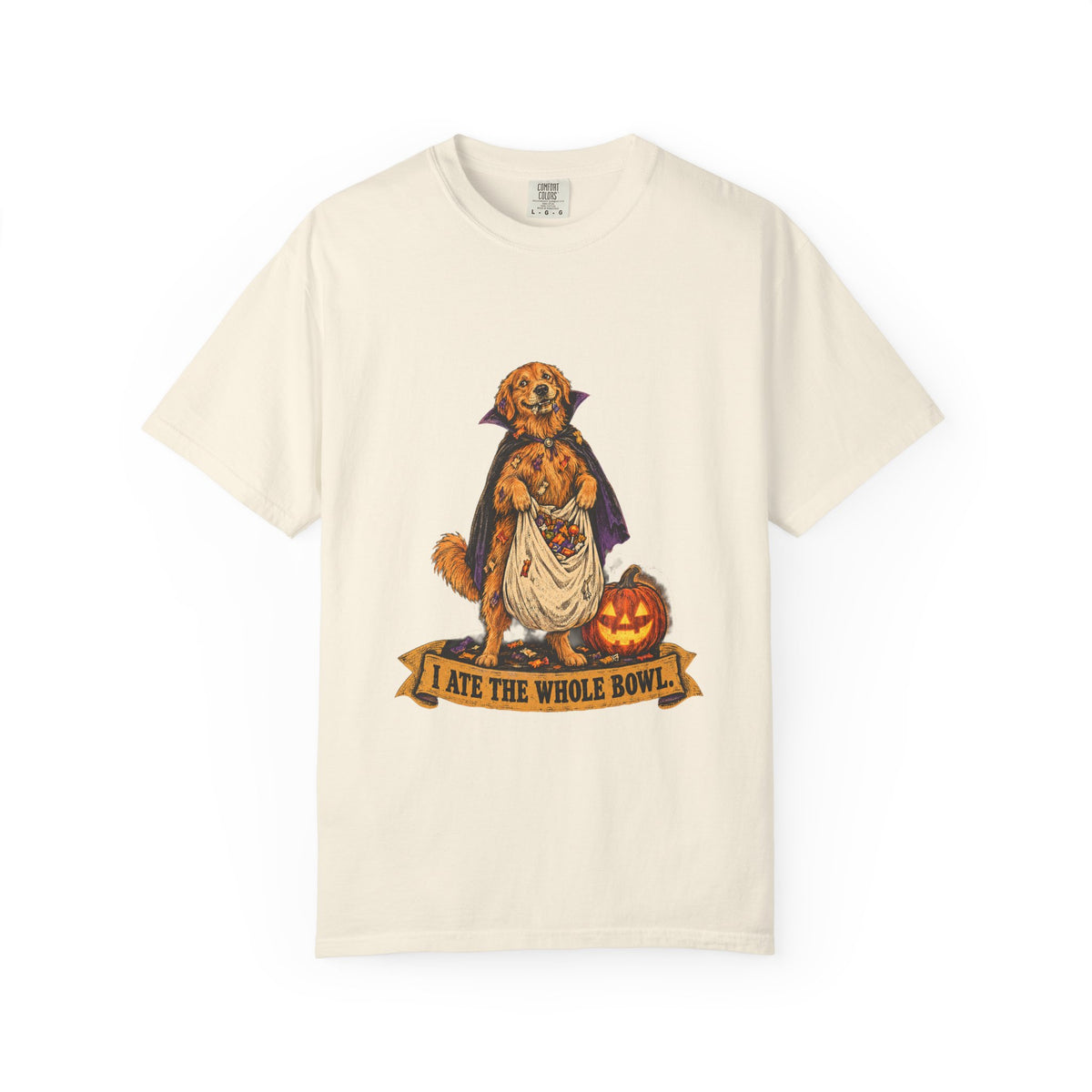 I Ate the Whole Bowl Golden Retriever Halloween Tee