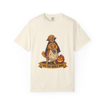 I Ate the Whole Bowl Golden Retriever Halloween Tee