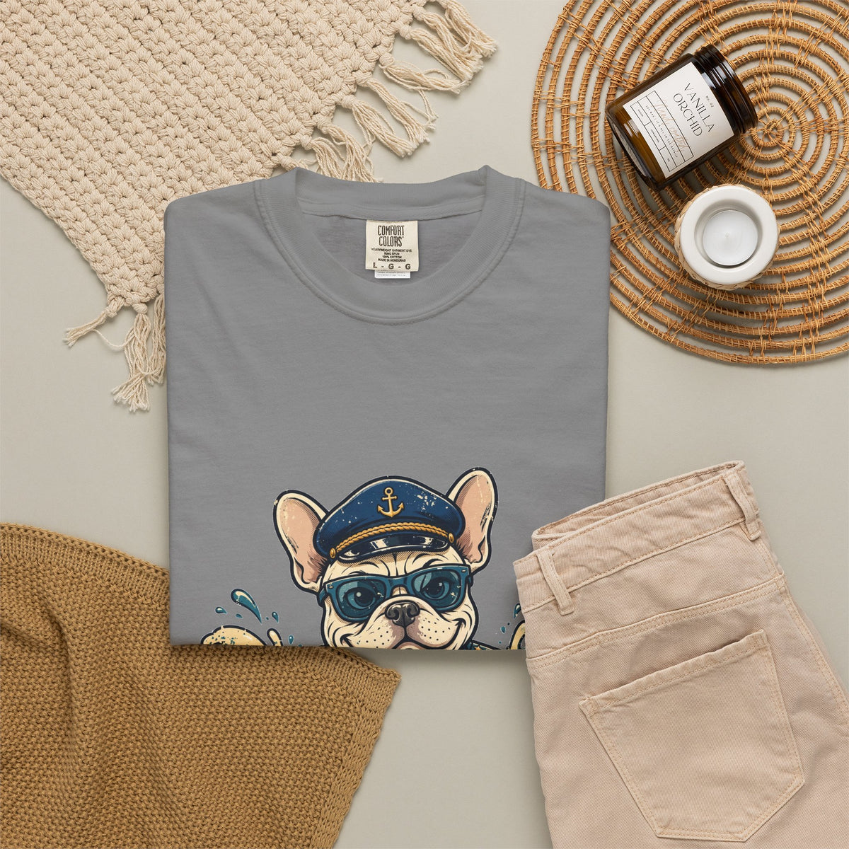 French Bulldog Boat Captain Tee | Funny Summer Dog Graphic Shirt