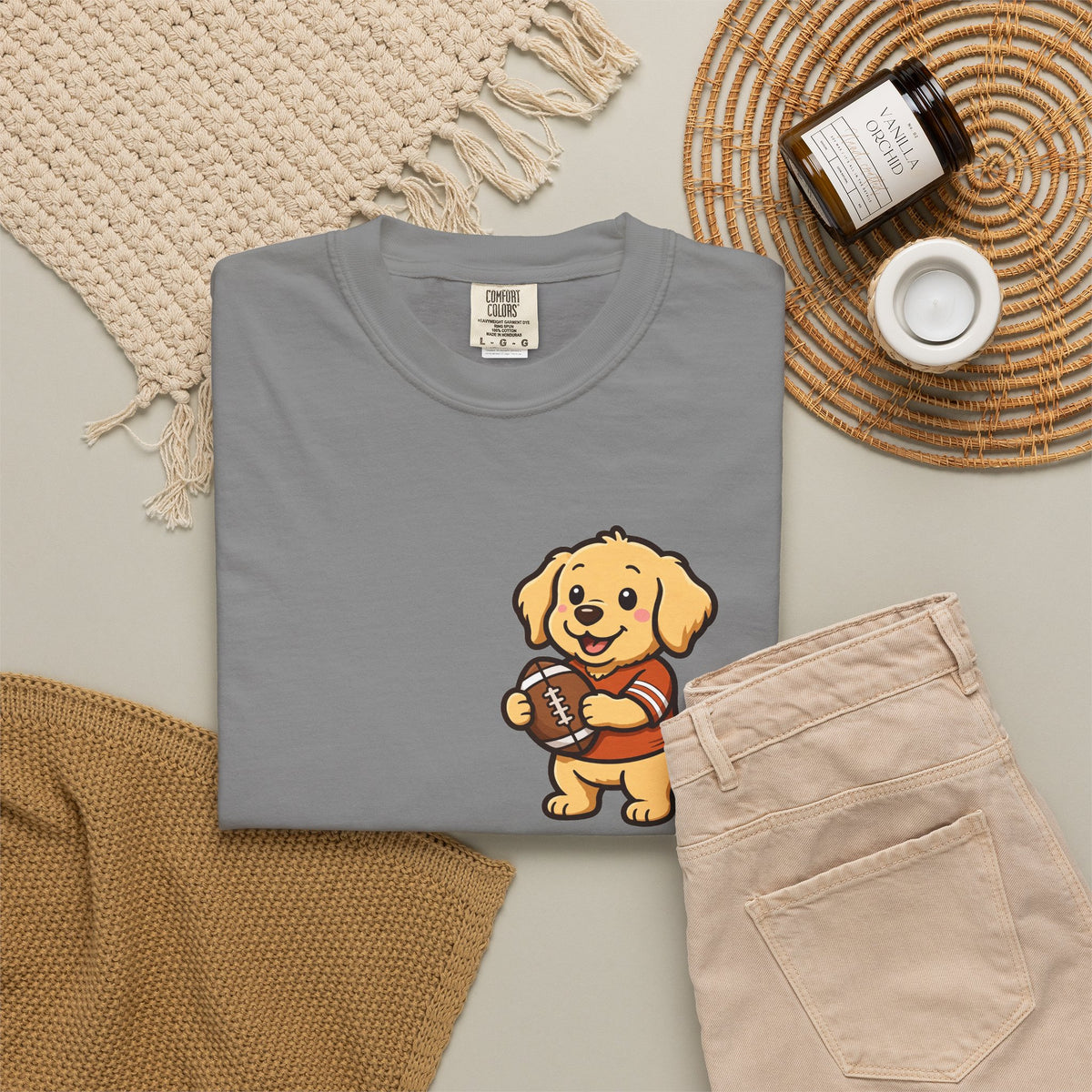 Golden Retriever Tailgate Pocket Tee | Funny Fall Football Dog Shirt
