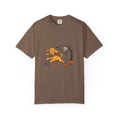 Goldendoodle Skeleton Halloween Tee | Funny Spooky Dog Shirt