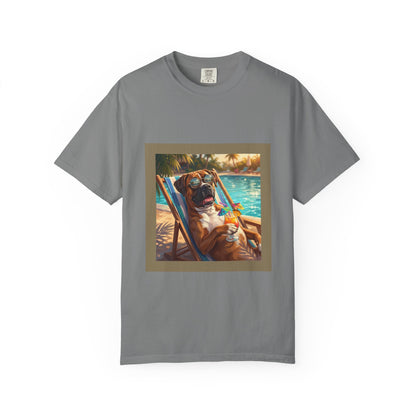 Boxer Poolside Tee | Funny Summer Dog Graphic Shirt