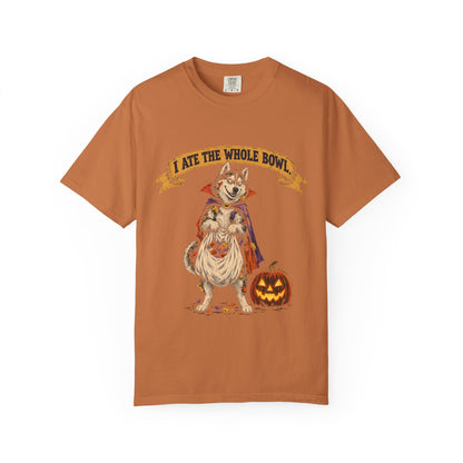 I Ate the Whole Bowl Siberian Husky Halloween Tee
