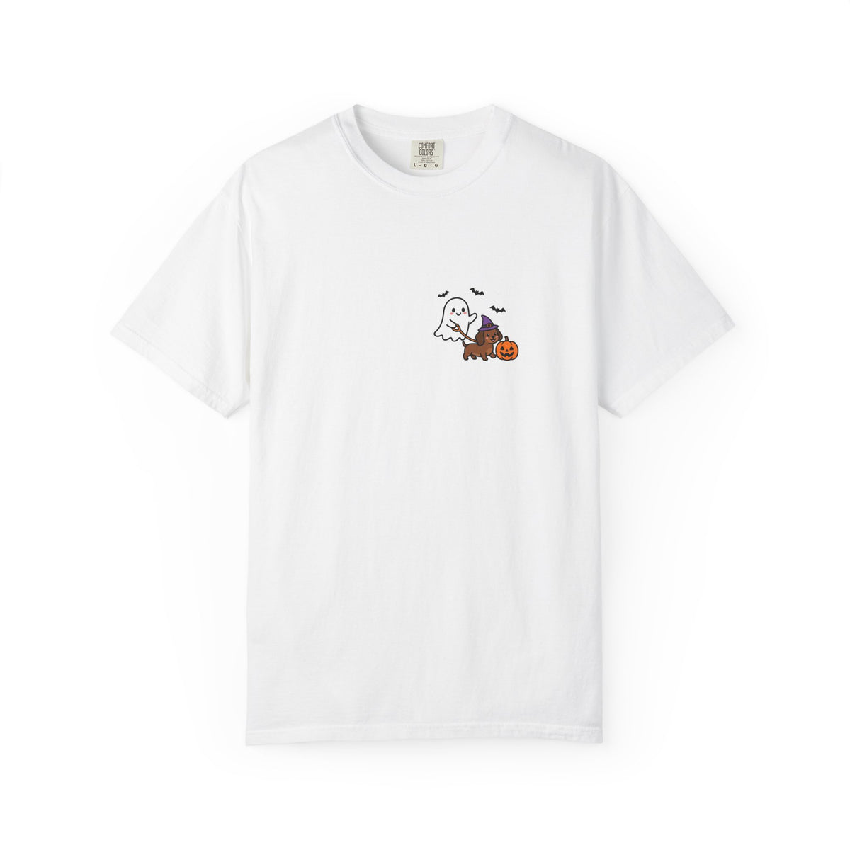 Ghost Walking Dog Pocket Tee | Cute Halloween Dog Shirt