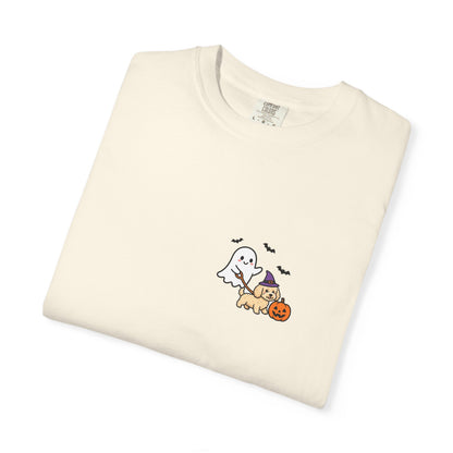Goldendoodle Ghost Walking Dog Pocket Tee Cute Halloween Dog Shirt