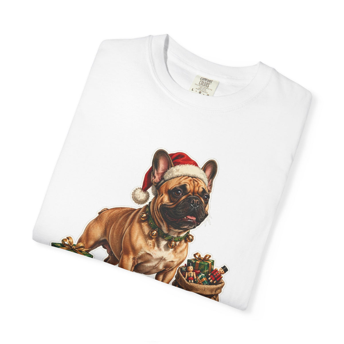 Santa's Little Yelper French Bulldog Christmas Tee