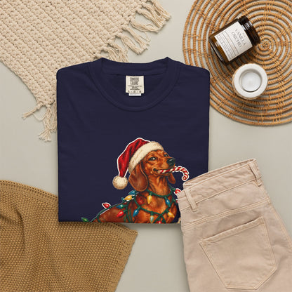 Naughty List Champion Dachshund Christmas Tee