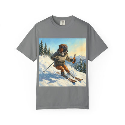 Boxer Skiing Tee | Funny Winter Dog Graphic Shirt