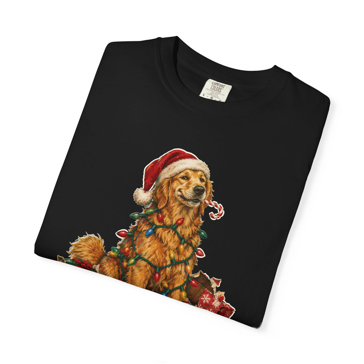 Naughty List Champion Golden Retriever Christmas Tee