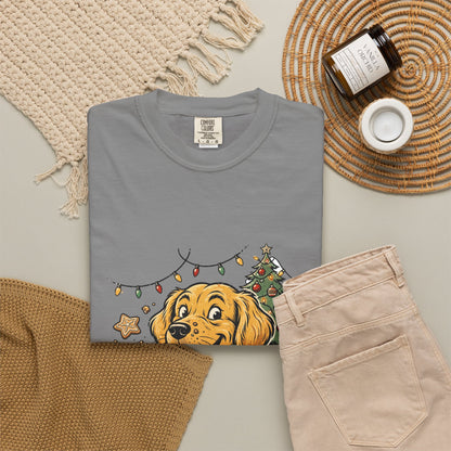 Golden Retriever Most Likely To Get Coal Tee | Funny Christmas Dog Graphic Shirt