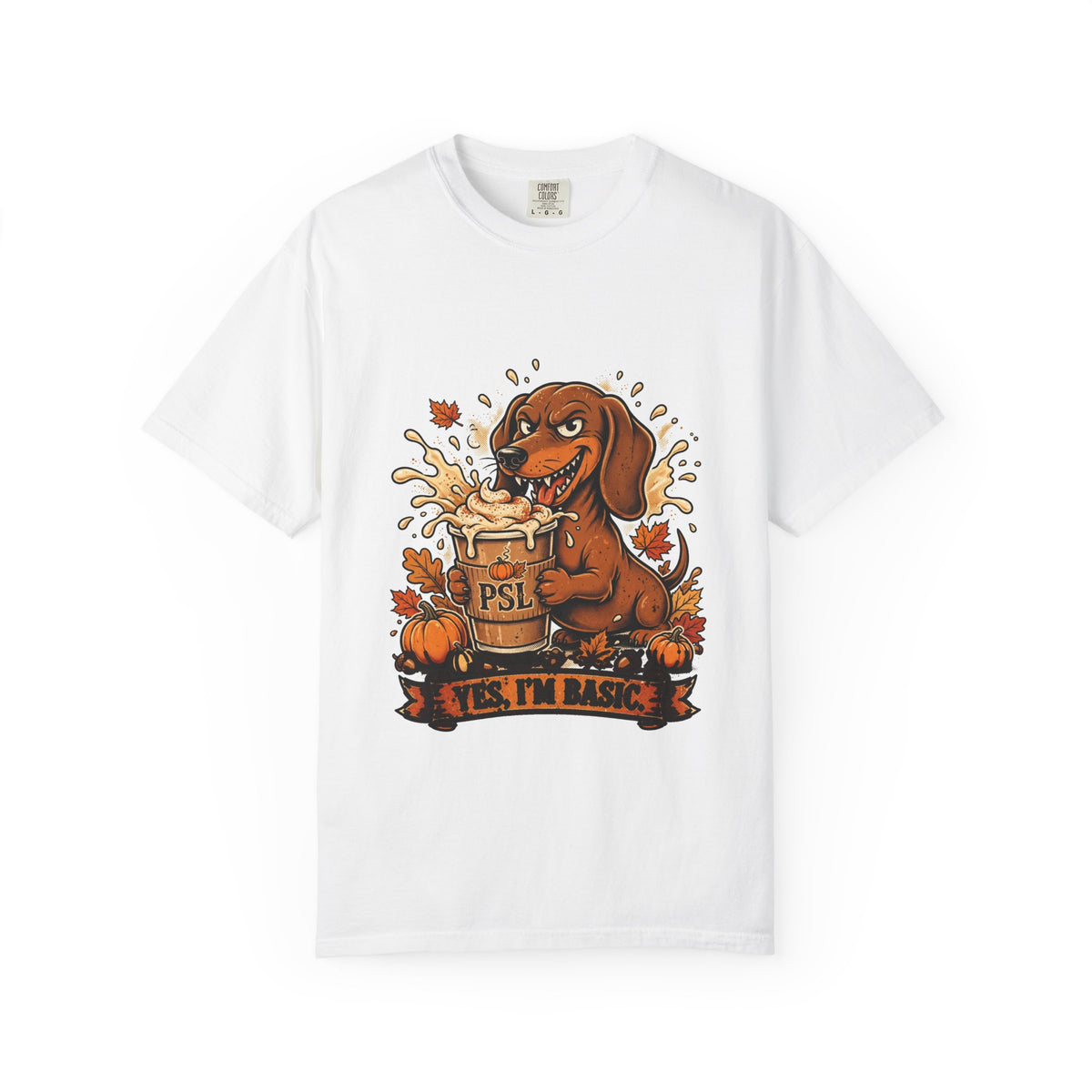 Dachshund Yes I'm Basic Tee | Funny Fall Dog Graphic Shirt