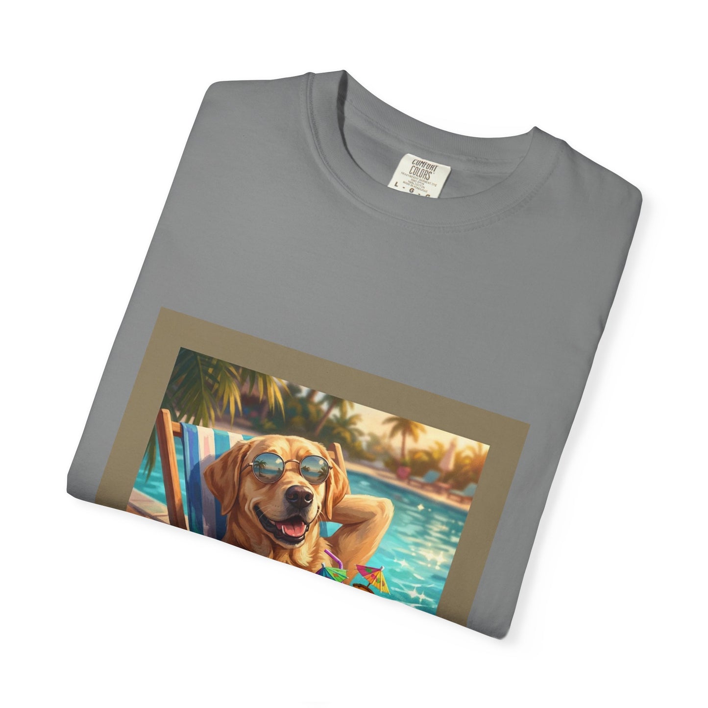 Labrador Poolside Tee | Funny Summer Dog Graphic Shirt