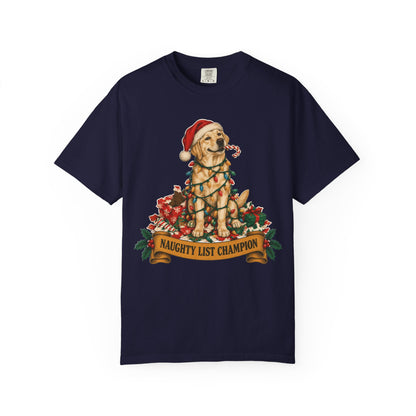 Naughty List Champion Labrador Retriever Christmas Tee