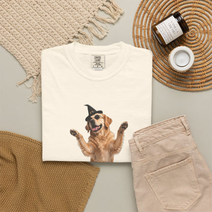 Golden Retriever Here For The Boos Tee | Funny Halloween Dog Shirt