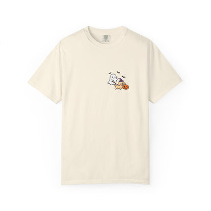 Goldendoodle Ghost Walking Dog Pocket Tee Cute Halloween Dog Shirt