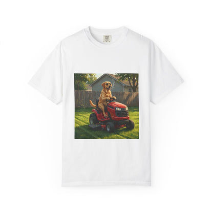 Labrador Lawn Mower Tee | Funny Spring Dog Graphic Shirt
