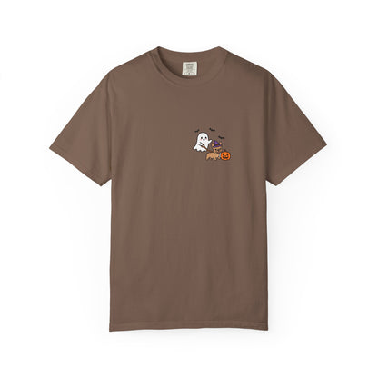 French Bulldog Ghost Walking Dog Pocket Tee Cute Halloween Dog Shirt