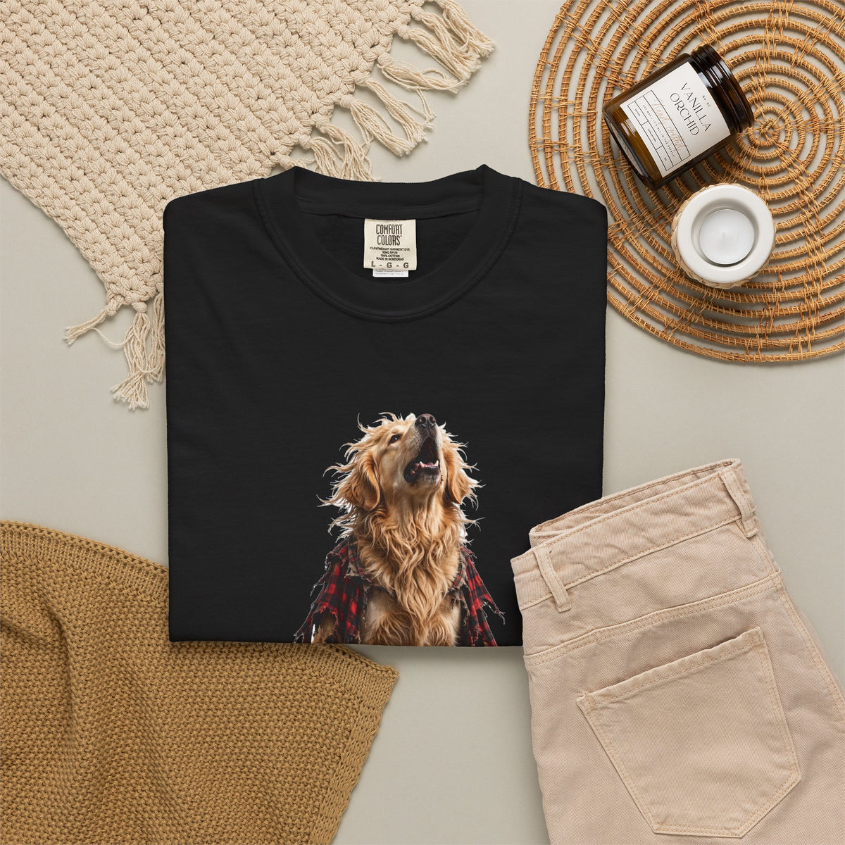 Golden Retriever Wolfman Tee | Funny Halloween Dog Shirt