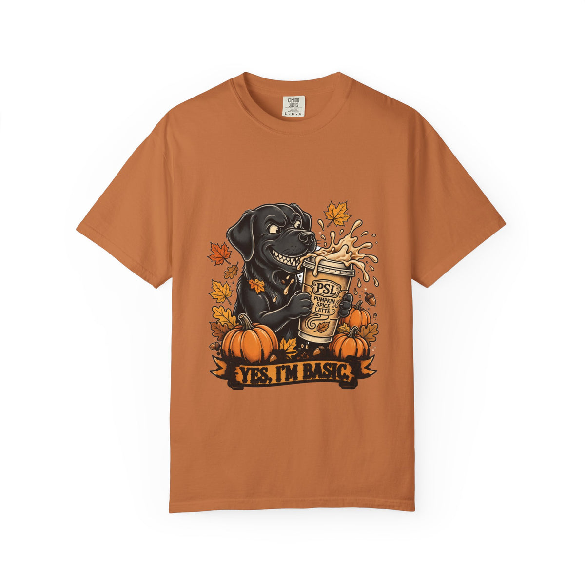 Labrador Retriever Yes I'm Basic Tee | Funny Fall Dog Graphic Shirt