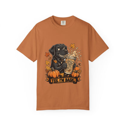 Labrador Retriever Yes I'm Basic Tee | Funny Fall Dog Graphic Shirt