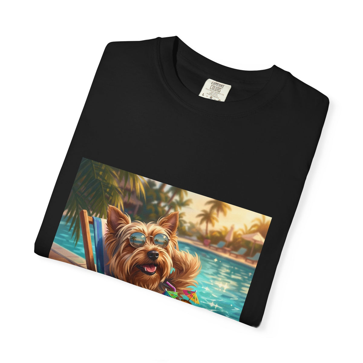 Yorkshire Terrier Poolside Tee | Funny Summer Dog Graphic Shirt