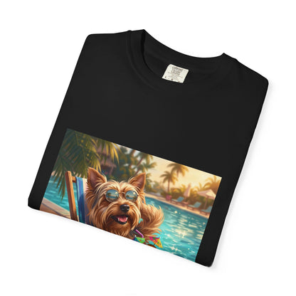 Yorkshire Terrier Poolside Tee | Funny Summer Dog Graphic Shirt