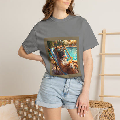 Boxer Poolside Tee | Funny Summer Dog Graphic Shirt