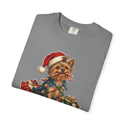 Naughty List Champion Yorkshire Terrier Christmas Tee