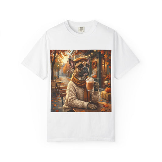 French Bulldog Pumpkin Spice Tee – funny fall dog graphic t-shirt