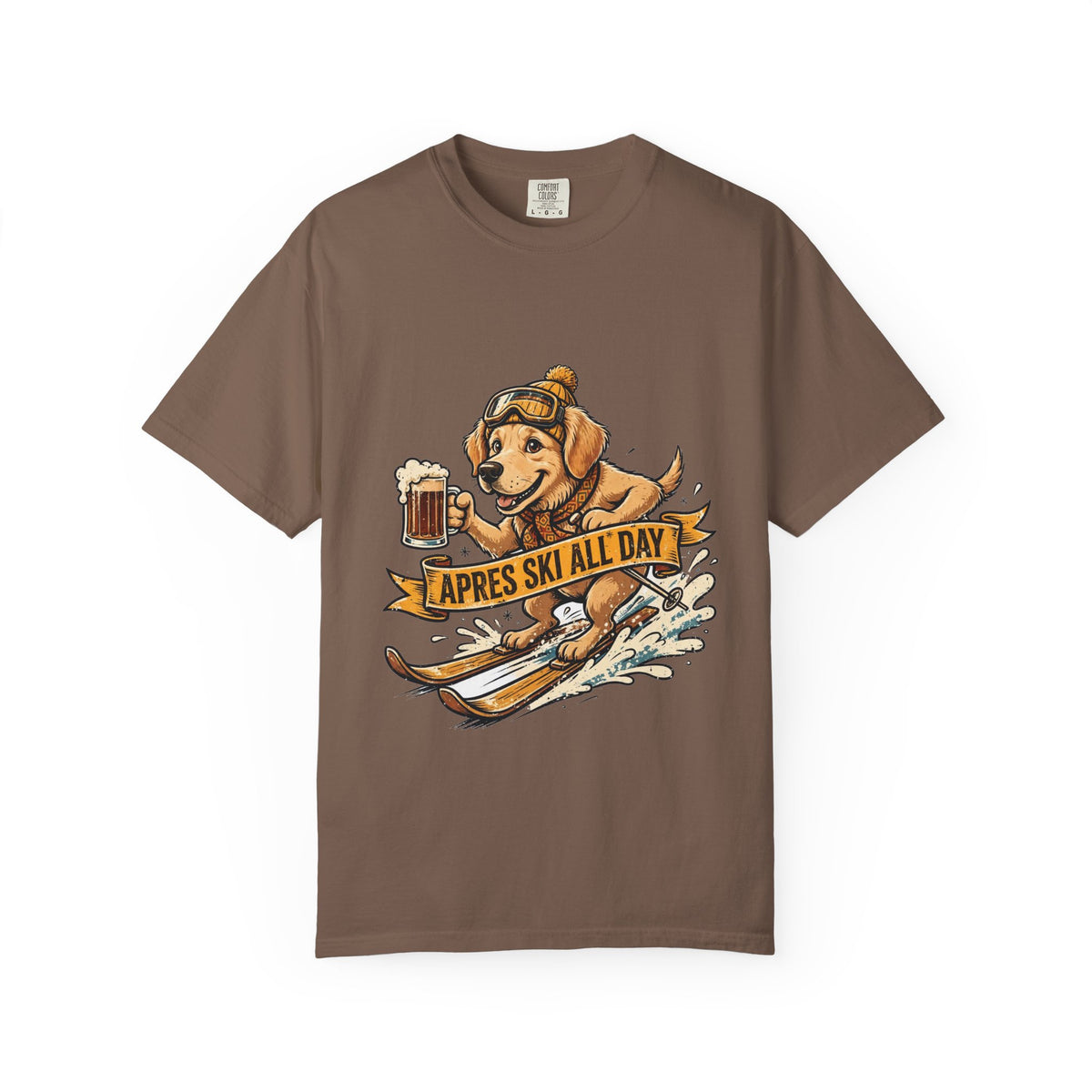 Golden Retriever Apres Ski Tee | Funny Winter Dog Graphic Shirt