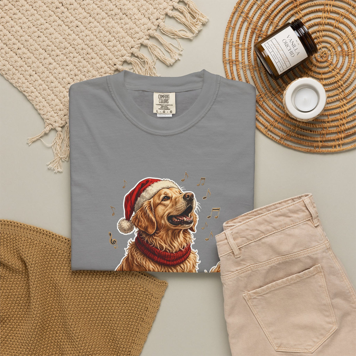 Merry Woofmas Golden Retriever Christmas Tee
