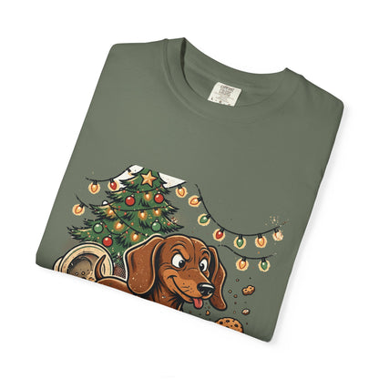 Dachshund Most Likely To Get Coal Tee | Funny Christmas Dog Graphic Shirt