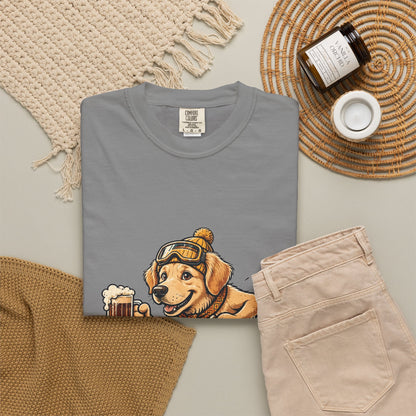 Golden Retriever Apres Ski Tee | Funny Winter Dog Graphic Shirt