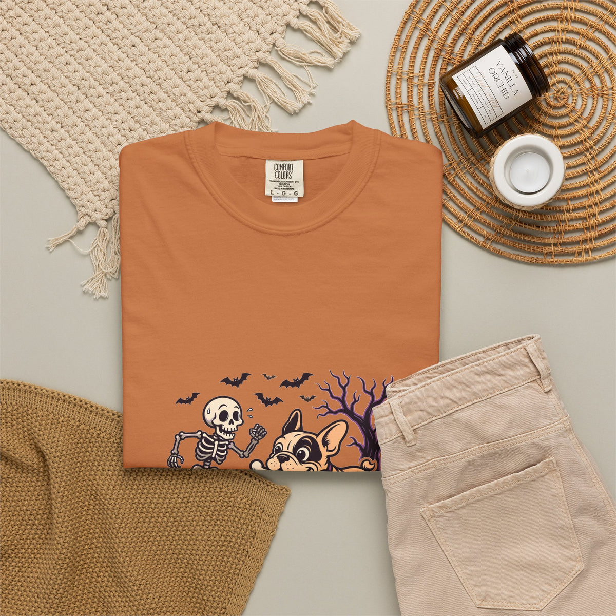 French Bulldog Skeleton Halloween Tee | Funny Spooky Dog Shirt