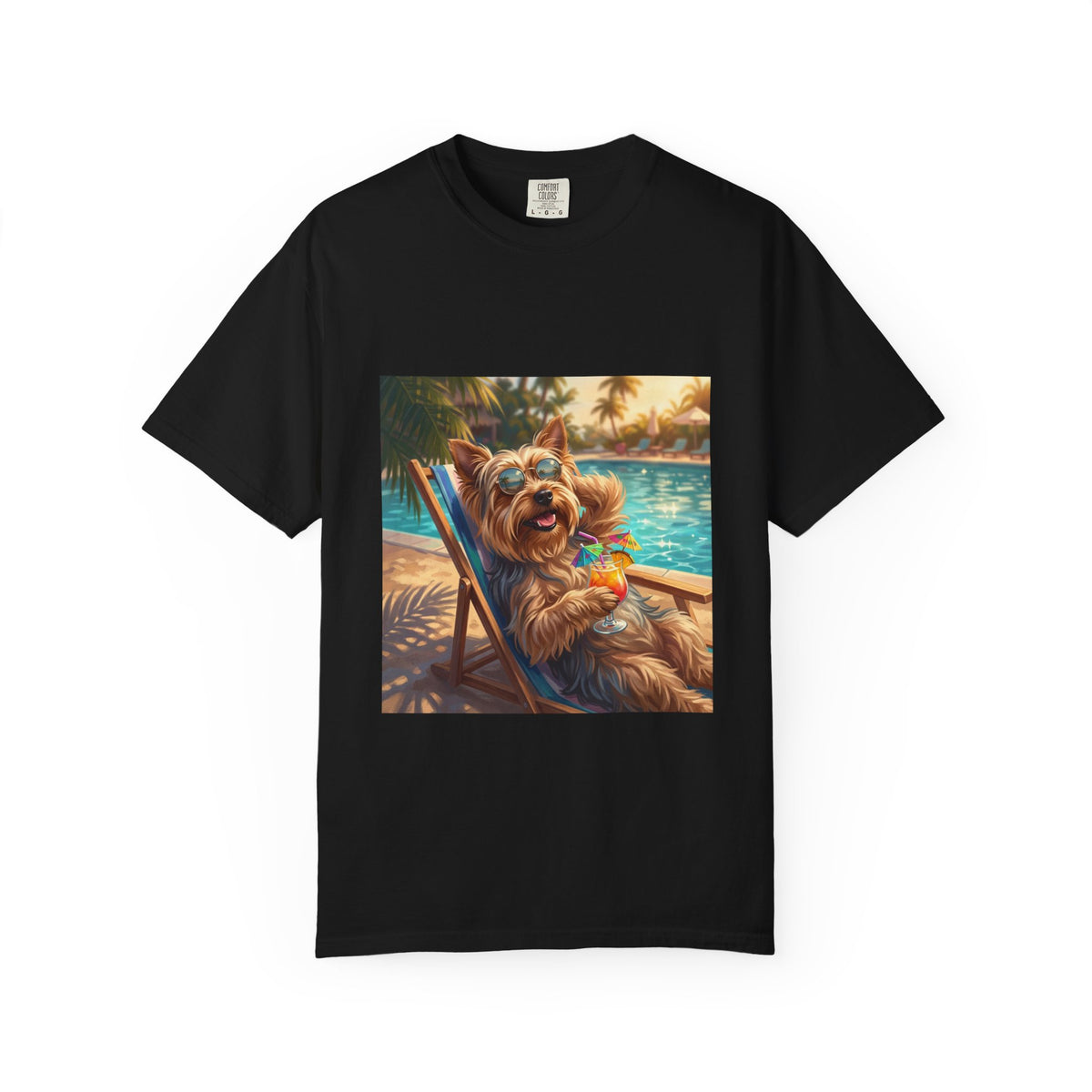 Yorkshire Terrier Poolside Tee | Funny Summer Dog Graphic Shirt